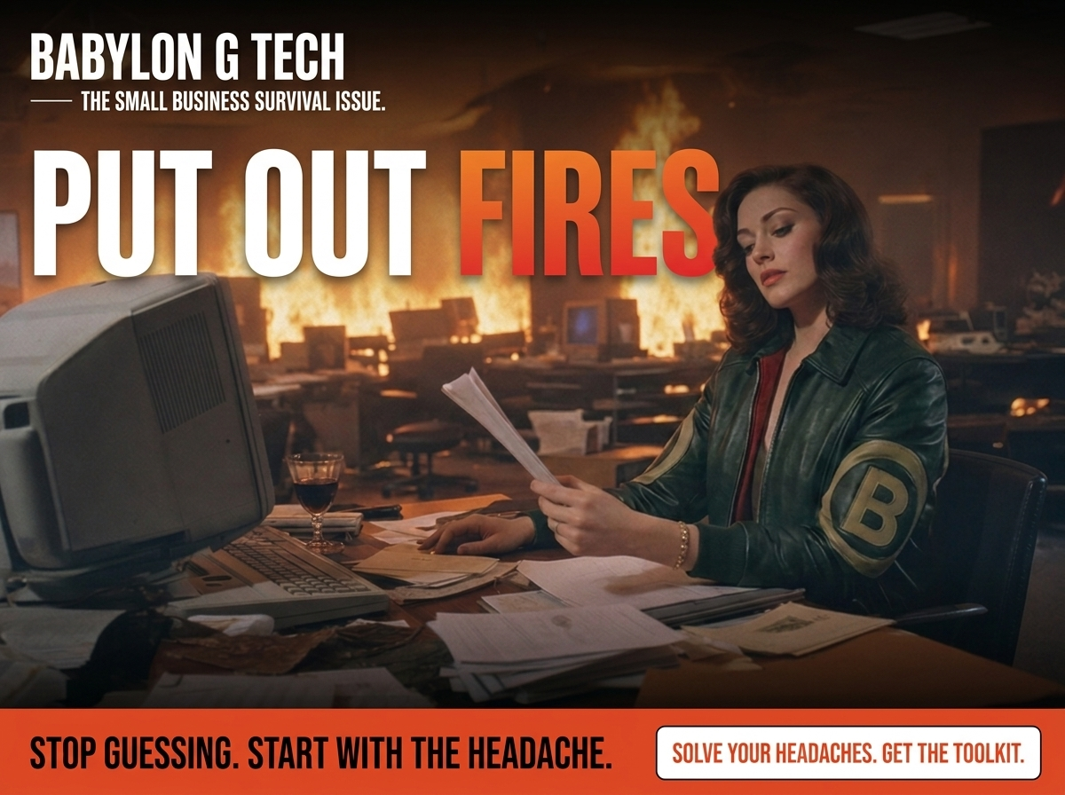 PUT OUT FIRES — Babylon G Tech, the small business survival issue